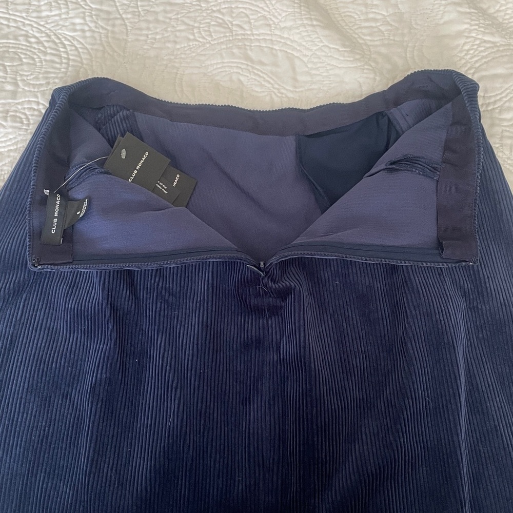 New Club Monaco Navy Corduroy Skirt size 8 - Picture 4 of 8
